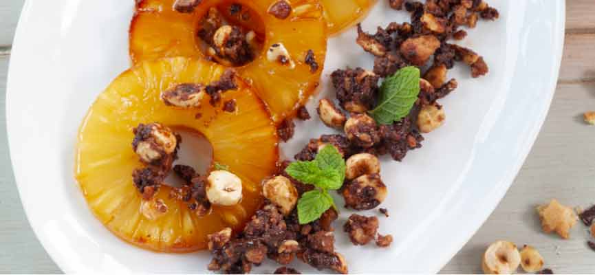 Ananas rôti et son crumble Ananas rôti et son crumble