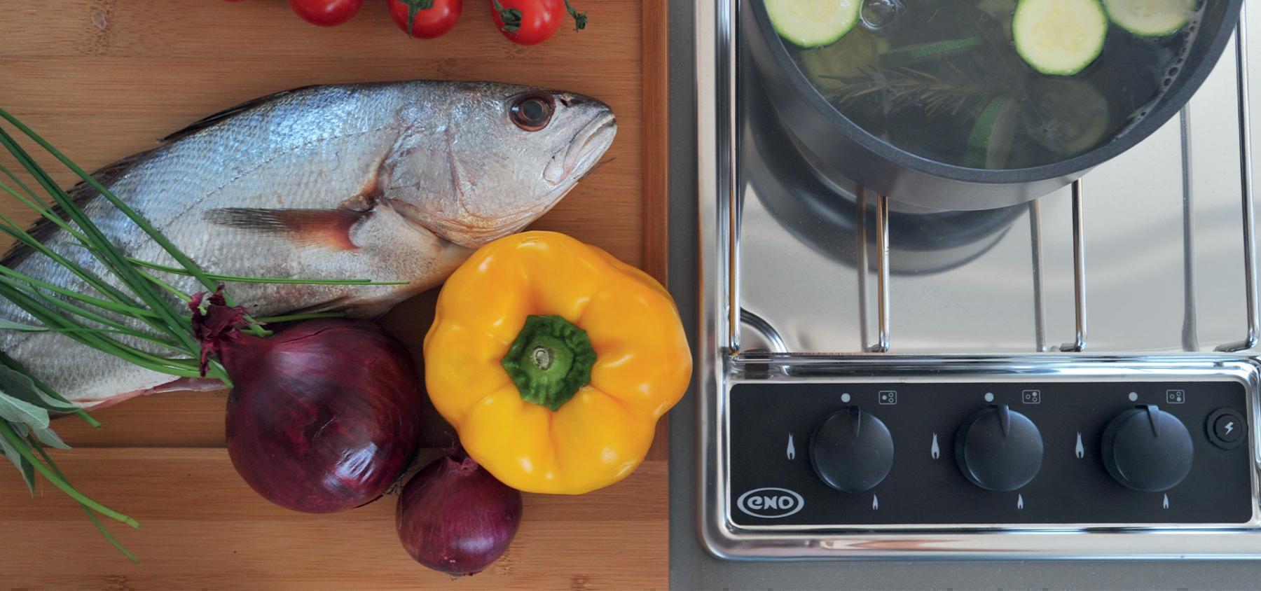 ENO MASTER 3 Inox allumeur CE Plaque encastrable compacte gaz 3 feux en inox avec allumeur